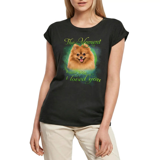 Women's Graphic T-Shirt Pomeranian The Moment I Saw You I Loved You Ladies Limited Edition Short Sleeve Tee-Shirt Vintage Birthday Gift Novelty