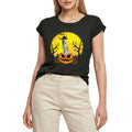 Women's Graphic T-Shirt Siberian Husky Halloween Pumpkin Ladies Limited Edition Short Sleeve Tee-Shirt Vintage Birthday Gift Novelty