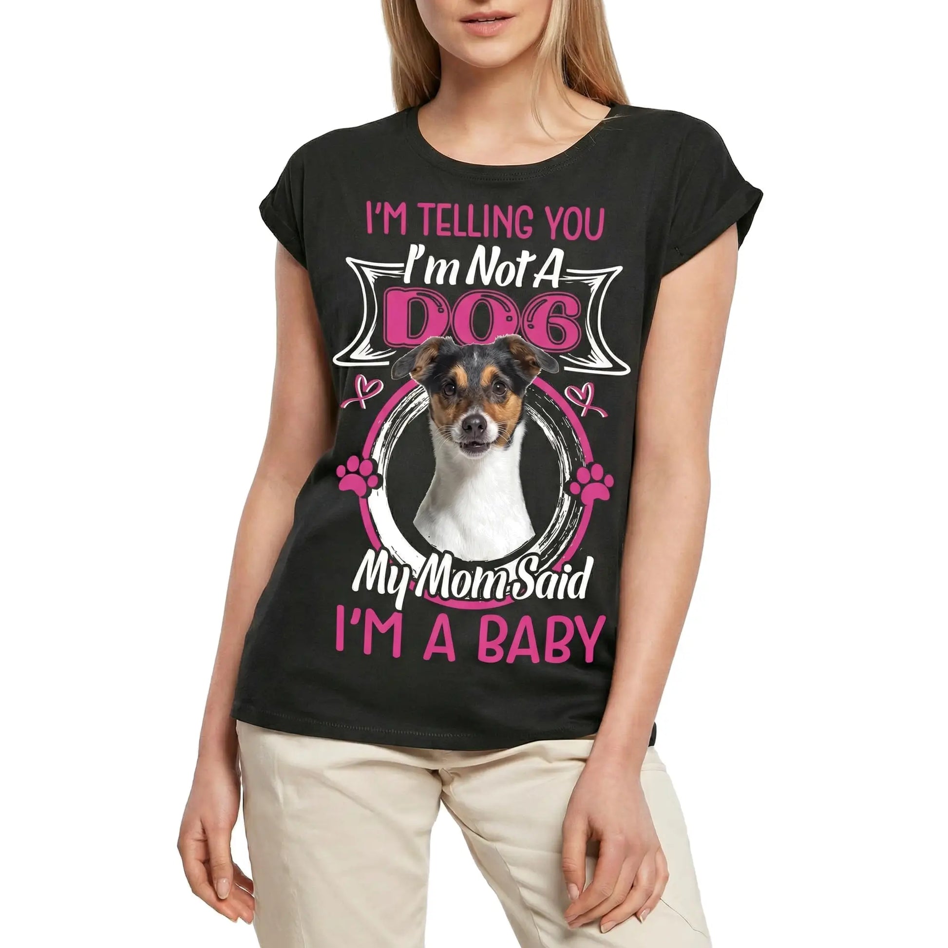 Women's Graphic T-Shirt I'm Telling You I'm Not A Pembroke Welsh Corgi - My Mom Said I'm A Baby Ladies Limited Edition Short Sleeve Tee-Shirt Vintage Birthday Gift Novelty