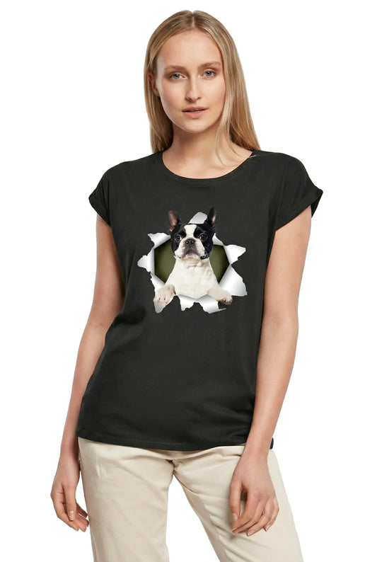 Women's Graphic T-Shirt Boston Terrier Shirt - Casual Apparel Ladies Limited Edition Short Sleeve Tee-Shirt Vintage Birthday Gift Novelty