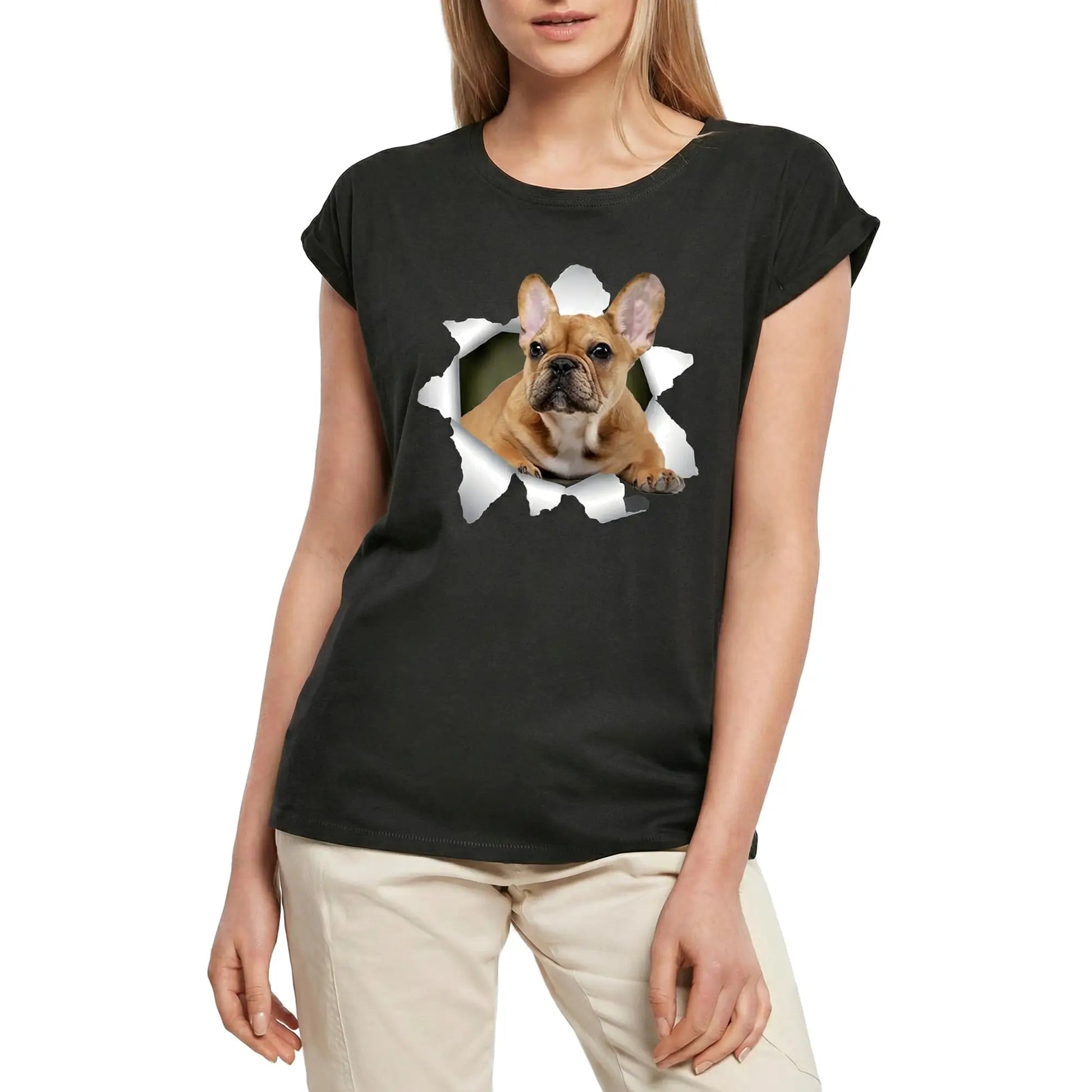 Women's Graphic T-Shirt French Bulldog Apparel Ladies Limited Edition Short Sleeve Tee-Shirt Vintage Birthday Gift Novelty