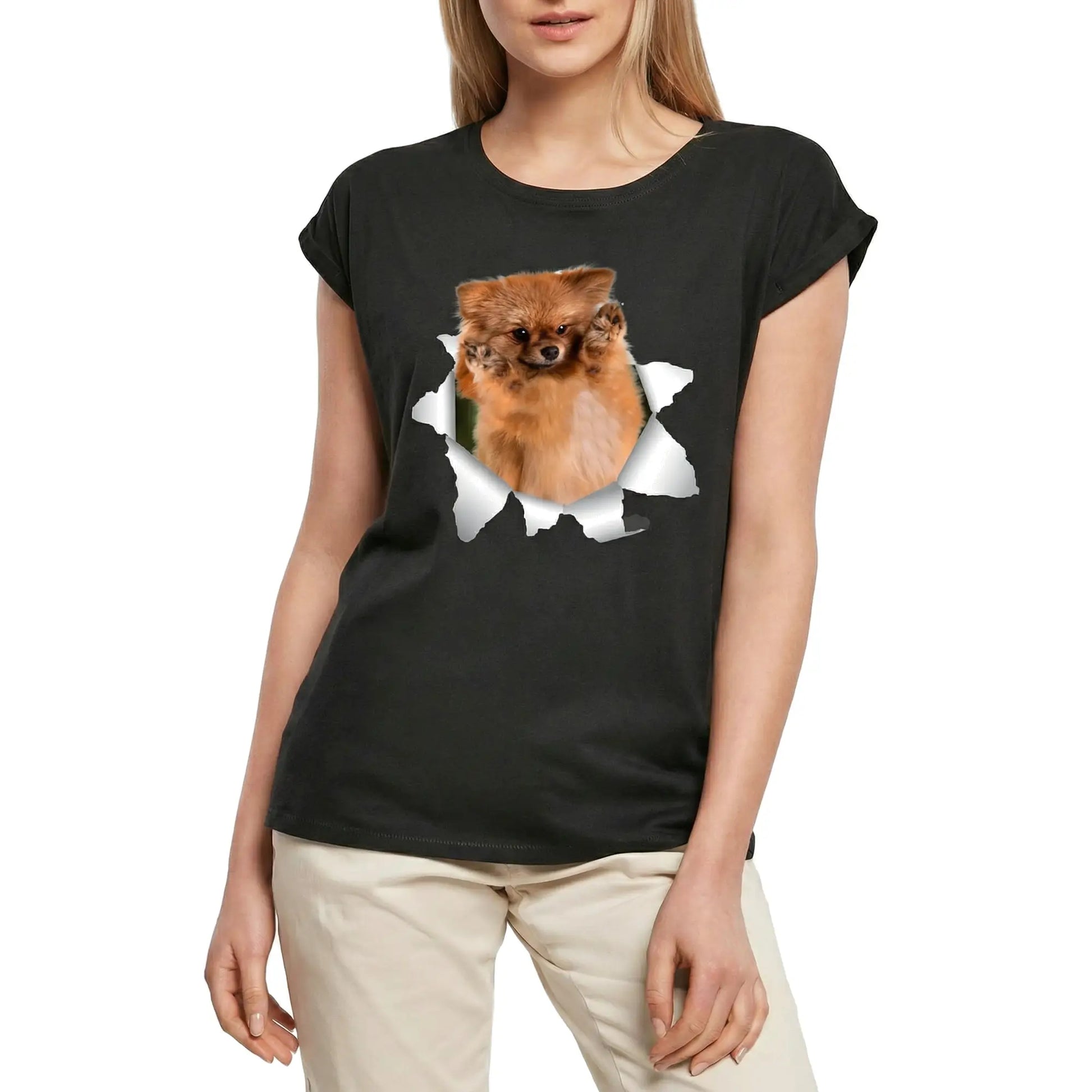 Women's Graphic T-Shirt German Spitz - For Dog Lovers Ladies Limited Edition Short Sleeve Tee-Shirt Vintage Birthday Gift Novelty