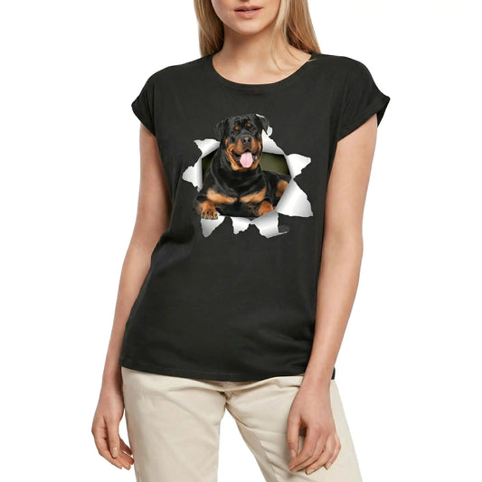 Women's Graphic T-Shirt Rottweiler - Big Dog - Shirt For Dog Lovers Ladies Limited Edition Short Sleeve Tee-Shirt Vintage Birthday Gift Novelty