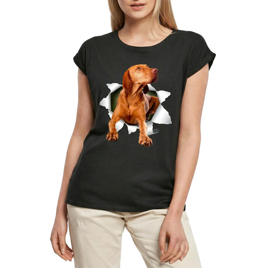 Women's Graphic T-Shirt Vizsla Dog Ladies Limited Edition Short Sleeve Tee-Shirt Vintage Birthday Gift Novelty