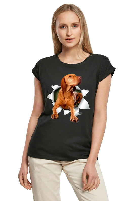 Women's Graphic T-Shirt Vizsla Dog Ladies Limited Edition Short Sleeve Tee-Shirt Vintage Birthday Gift Novelty