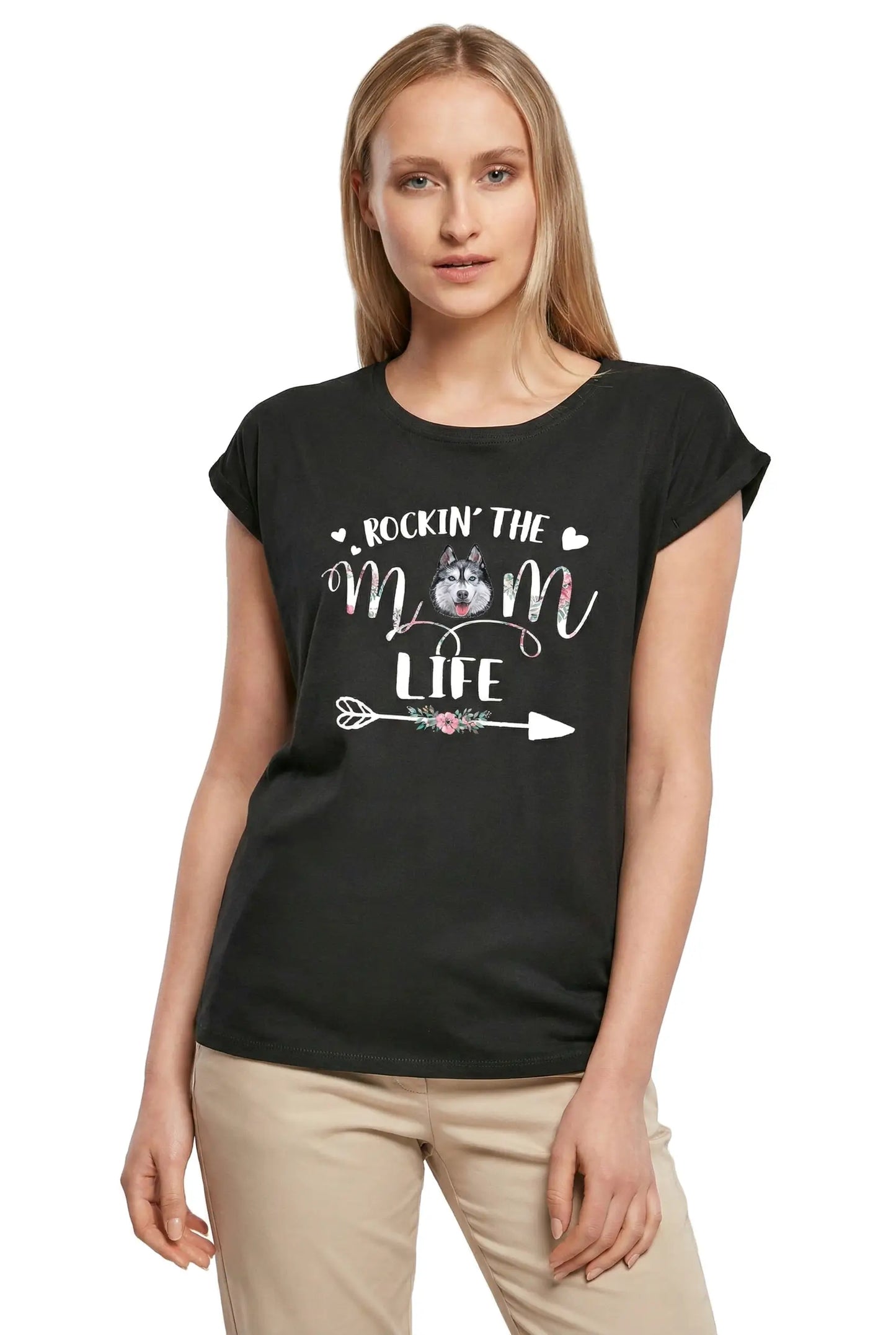 Women's Graphic T-Shirt Rockin' The Ibizan Hound Mom Life Ladies Limited Edition Short Sleeve Tee-Shirt Vintage Birthday Gift Novelty
