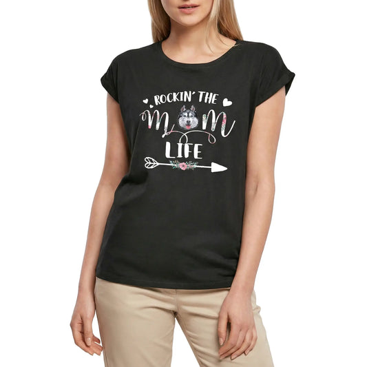 Women's Graphic T-Shirt Rockin' The Ibizan Hound Mom Life Ladies Limited Edition Short Sleeve Tee-Shirt Vintage Birthday Gift Novelty