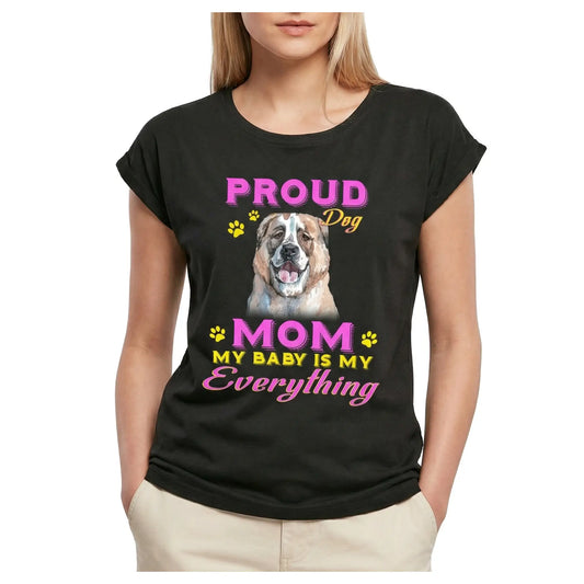 Women's Graphic T-Shirt Proud Day - Alabai Dog Mom - My Baby Is My Everything Ladies Limited Edition Short Sleeve Tee-Shirt Vintage Birthday Gift Novelty