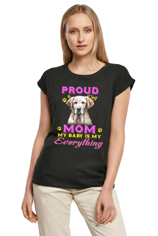 Women's Graphic T-Shirt Proud Day - Mountain Cur Dog Mom - My Baby Is My Everything Ladies Limited Edition Short Sleeve Tee-Shirt Vintage Birthday Gift Novelty
