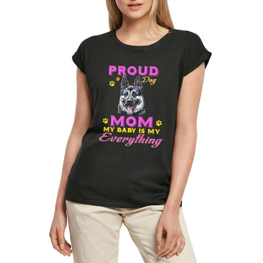 Women's Graphic T-Shirt Proud Day - Shepherd Dog Mom - My Baby Is My Everything Ladies Limited Edition Short Sleeve Tee-Shirt Vintage Birthday Gift Novelty