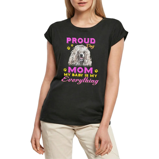 Women's Graphic T-Shirt Proud Day - Komondor Puppy Dog Mom - My Baby Is My Everything Ladies Limited Edition Short Sleeve Tee-Shirt Vintage Birthday Gift Novelty