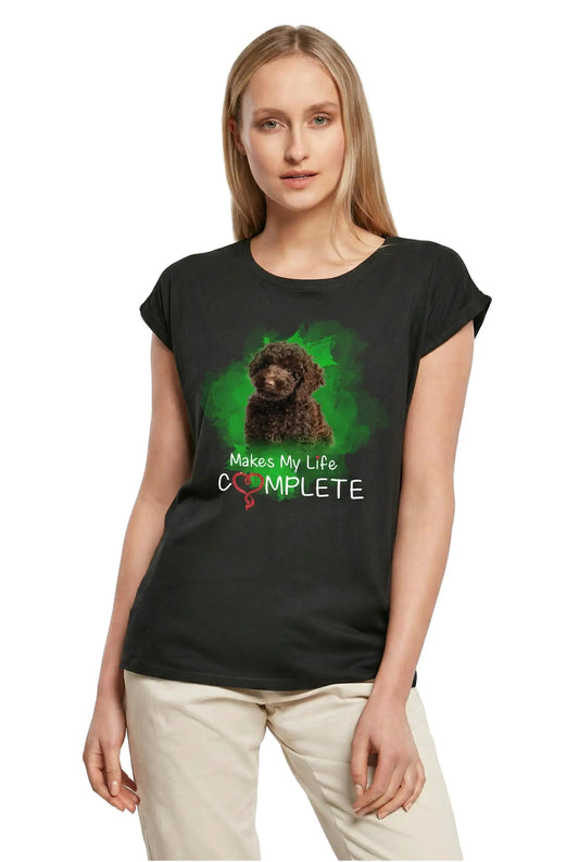 Women's Graphic T-Shirt Poodle Makes My Life Complete Ladies Limited Edition Short Sleeve Tee-Shirt Vintage Birthday Gift Novelty