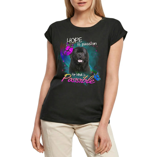 Women's Graphic T-Shirt Newfoundland, Hope Is The Passion For What Is Possible Ladies Limited Edition Short Sleeve Tee-Shirt Vintage Birthday Gift Novelty