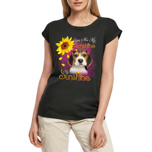 Women's Graphic T-Shirt My Only Sunshine - Beagle Ladies Limited Edition Short Sleeve Tee-Shirt Vintage Birthday Gift Novelty
