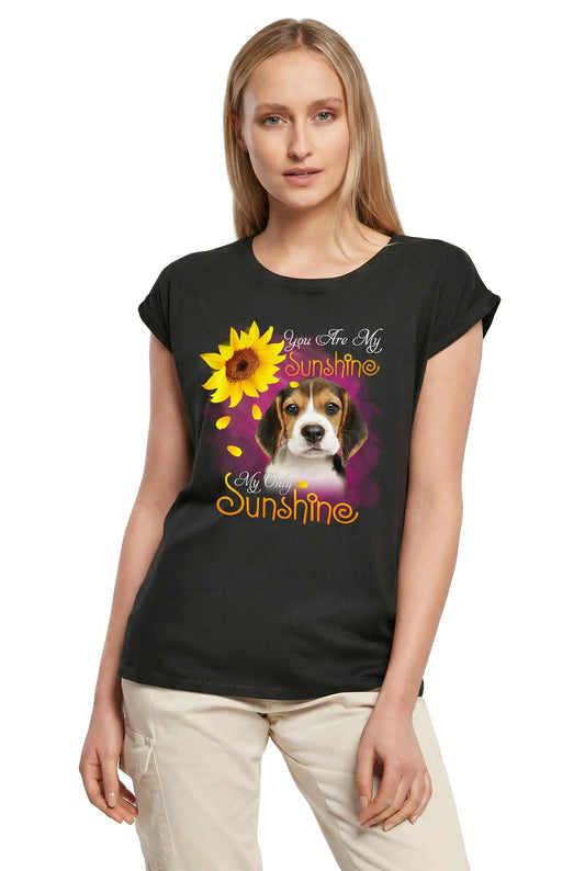Women's Graphic T-Shirt My Only Sunshine - Beagle Ladies Limited Edition Short Sleeve Tee-Shirt Vintage Birthday Gift Novelty
