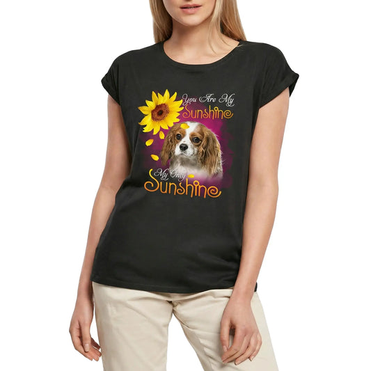 Women's Graphic T-Shirt My Only Sunshine - Cavalier King Charles Spaniel Ladies Limited Edition Short Sleeve Tee-Shirt Vintage Birthday Gift Novelty