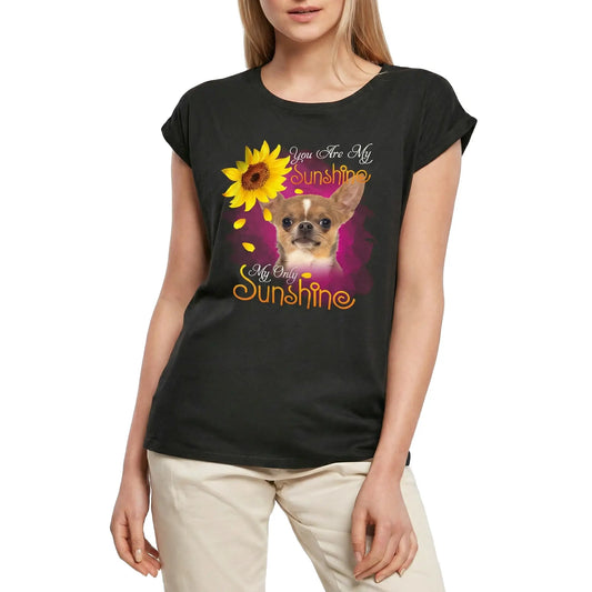 Women's Graphic T-Shirt My Only Sunshine - Chihuahua Ladies Limited Edition Short Sleeve Tee-Shirt Vintage Birthday Gift Novelty