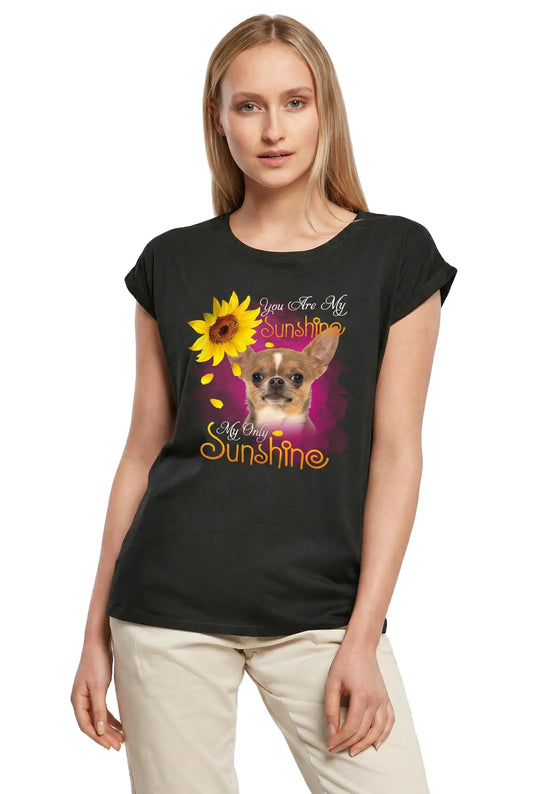 Women's Graphic T-Shirt My Only Sunshine - Chihuahua Ladies Limited Edition Short Sleeve Tee-Shirt Vintage Birthday Gift Novelty