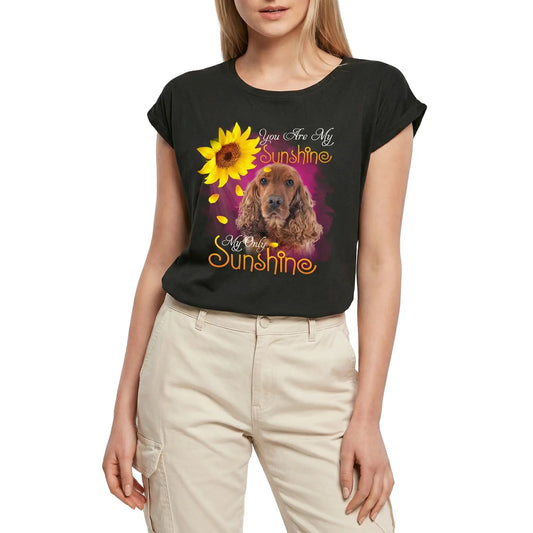 Women's Graphic T-Shirt My Only Sunshine - English Cocker Spaniel Ladies Limited Edition Short Sleeve Tee-Shirt Vintage Birthday Gift Novelty