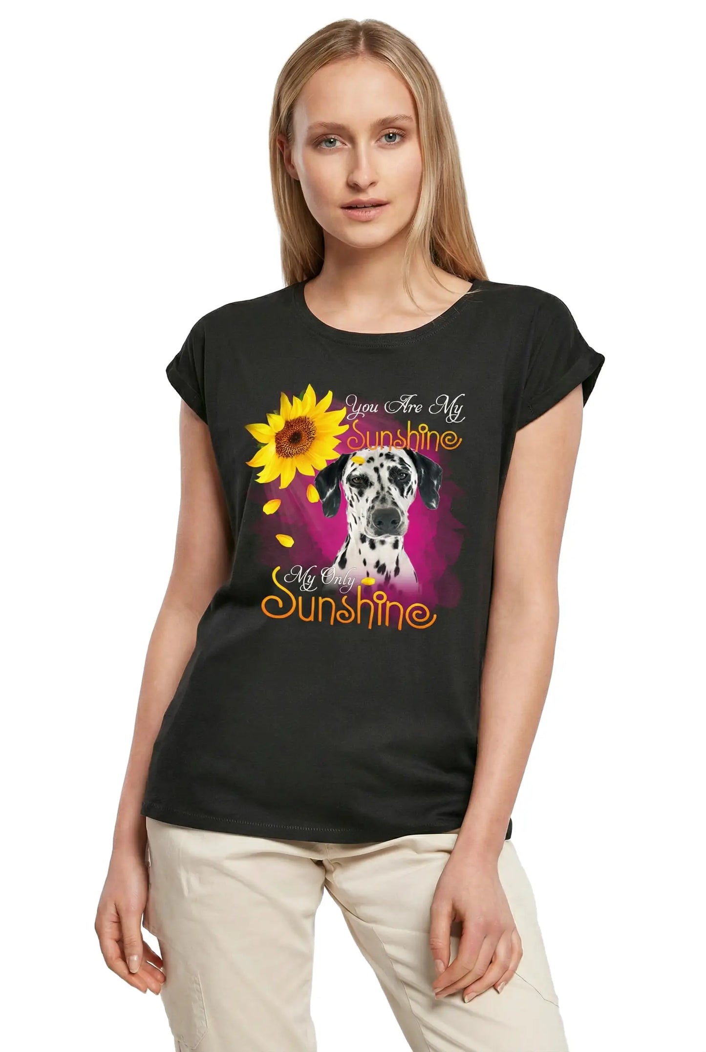 Women's Graphic T-Shirt My Only Sunshine - Dalmatian Ladies Limited Edition Short Sleeve Tee-Shirt Vintage Birthday Gift Novelty