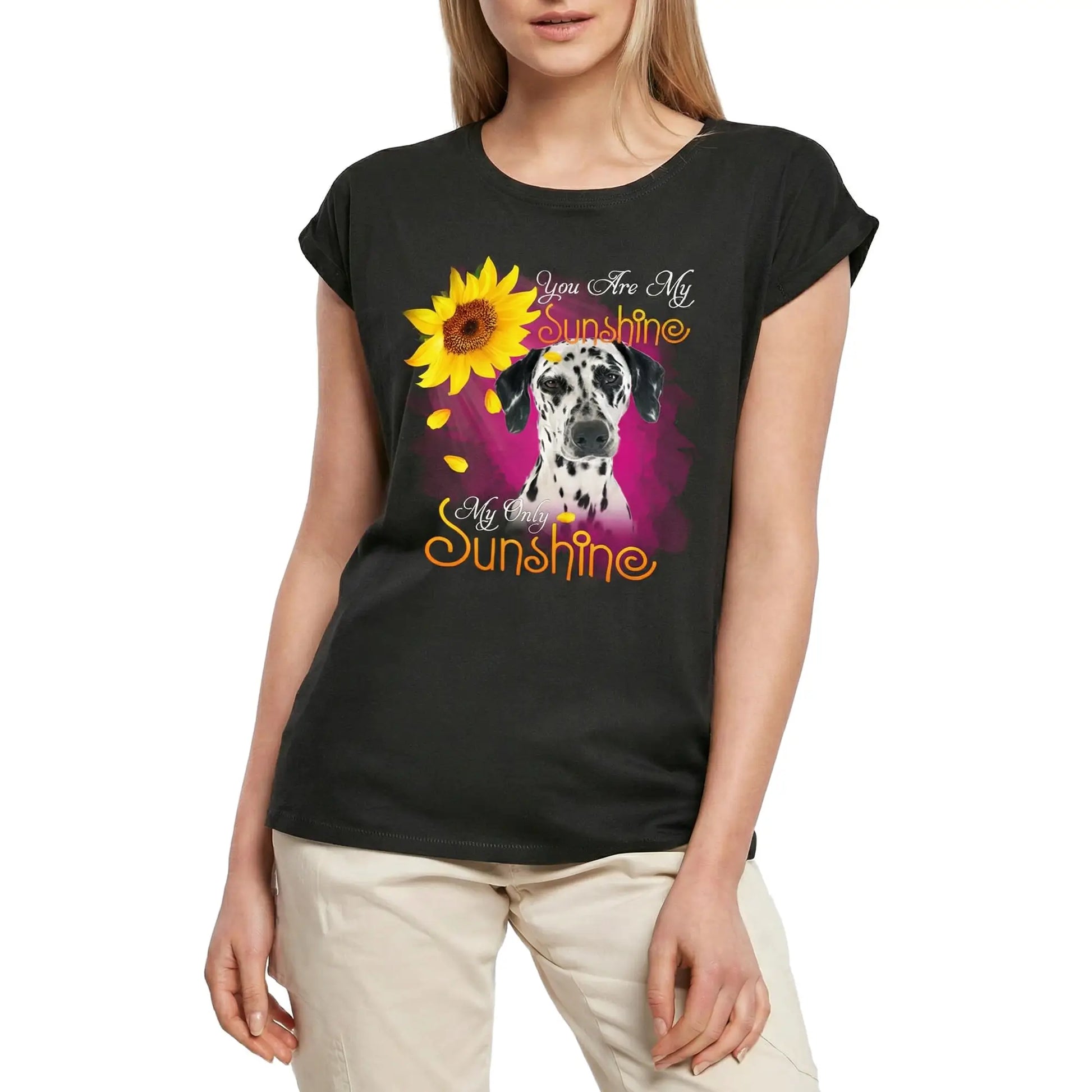 Women's Graphic T-Shirt My Only Sunshine - Dalmatian Ladies Limited Edition Short Sleeve Tee-Shirt Vintage Birthday Gift Novelty