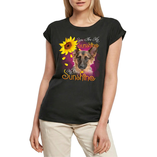 Women's Graphic T-Shirt My Only Sunshine - German Shepherd Ladies Limited Edition Short Sleeve Tee-Shirt Vintage Birthday Gift Novelty