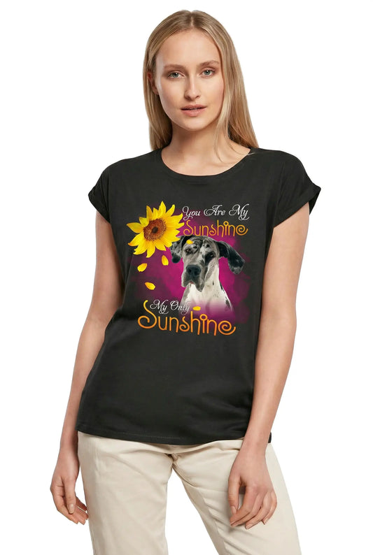 Women's Graphic T-Shirt My Only Sunshine - Great Dane Ladies Limited Edition Short Sleeve Tee-Shirt Vintage Birthday Gift Novelty