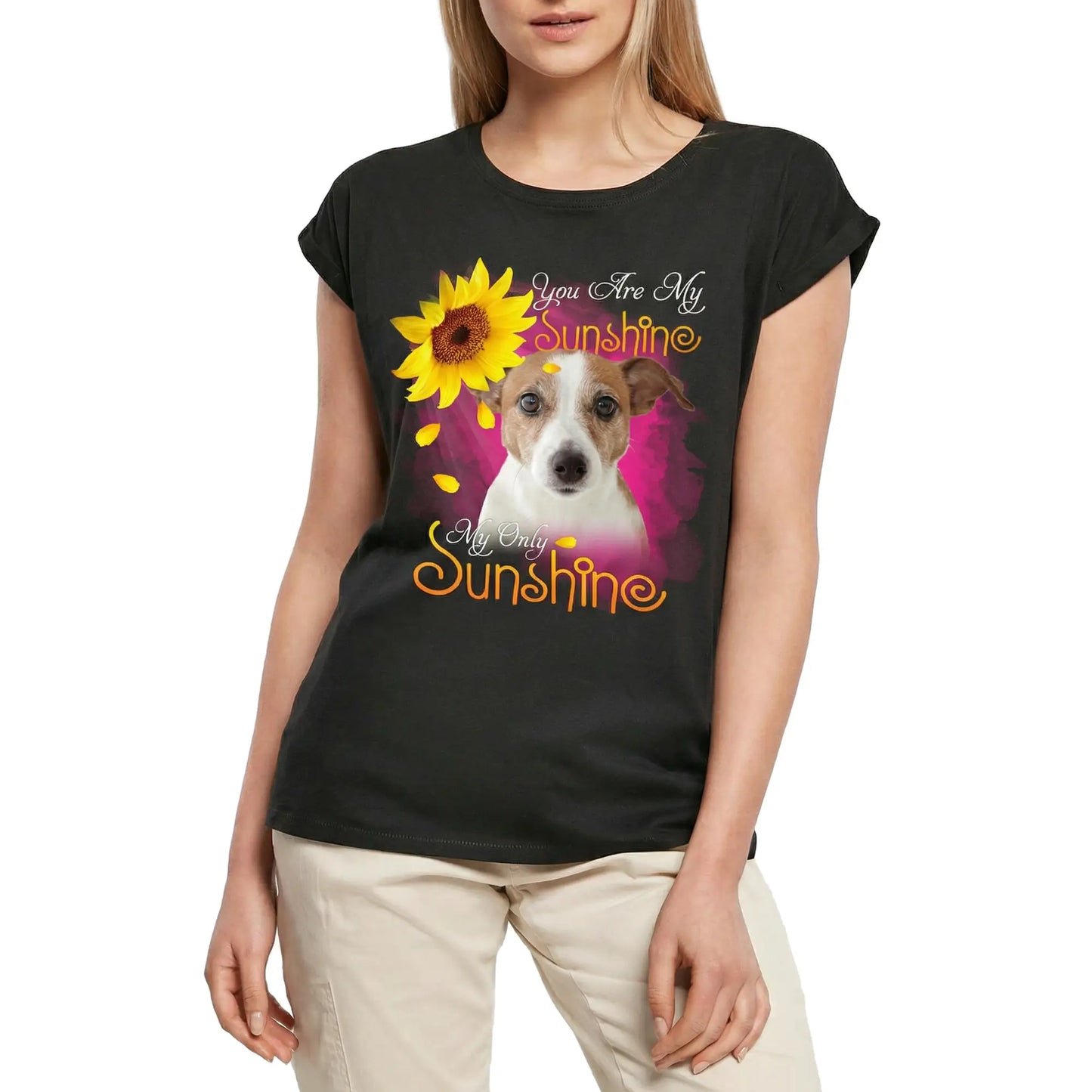 Women's Graphic T-Shirt My Only Sunshine - Jack Russell Terrier Ladies Limited Edition Short Sleeve Tee-Shirt Vintage Birthday Gift Novelty