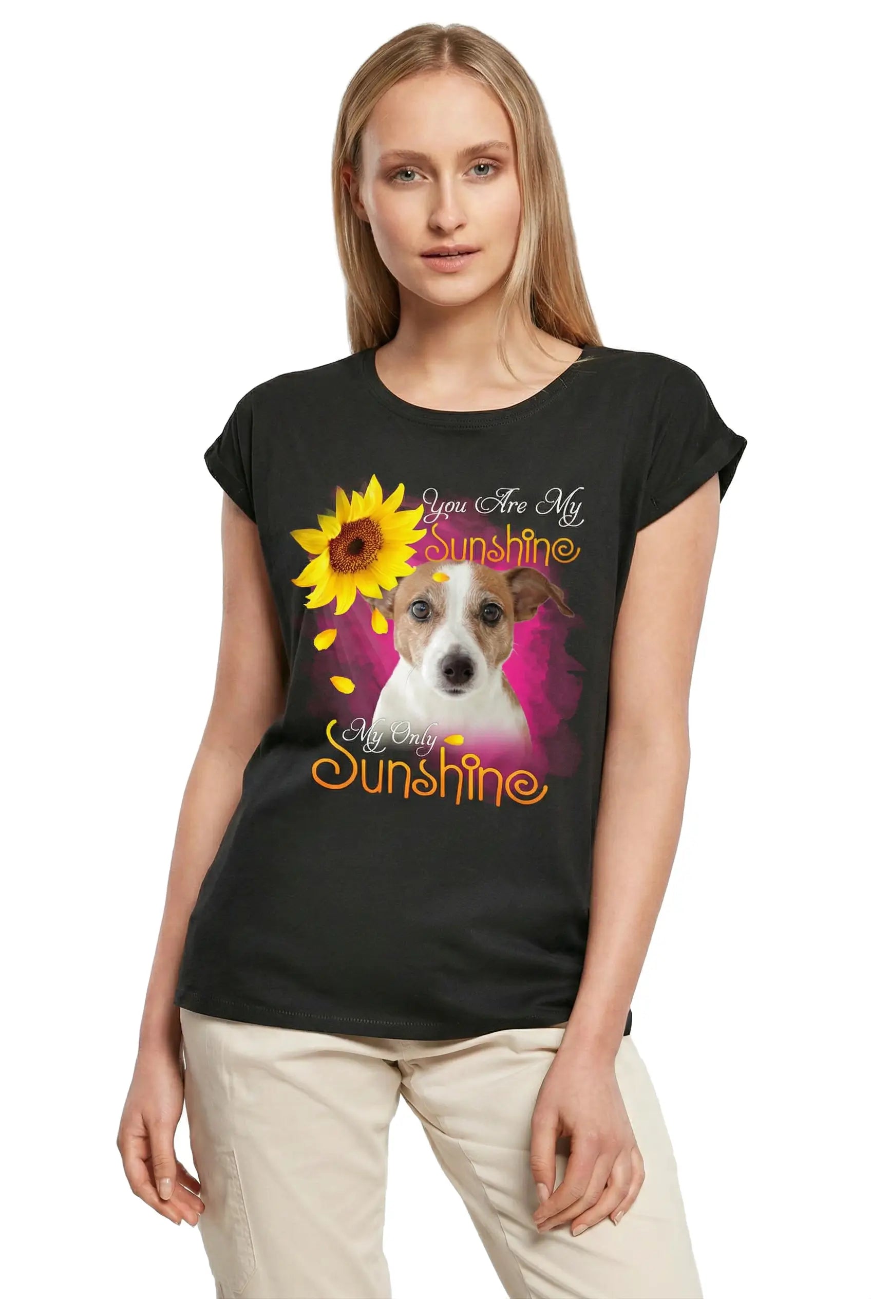 Women's Graphic T-Shirt My Only Sunshine - Jack Russell Terrier Ladies Limited Edition Short Sleeve Tee-Shirt Vintage Birthday Gift Novelty