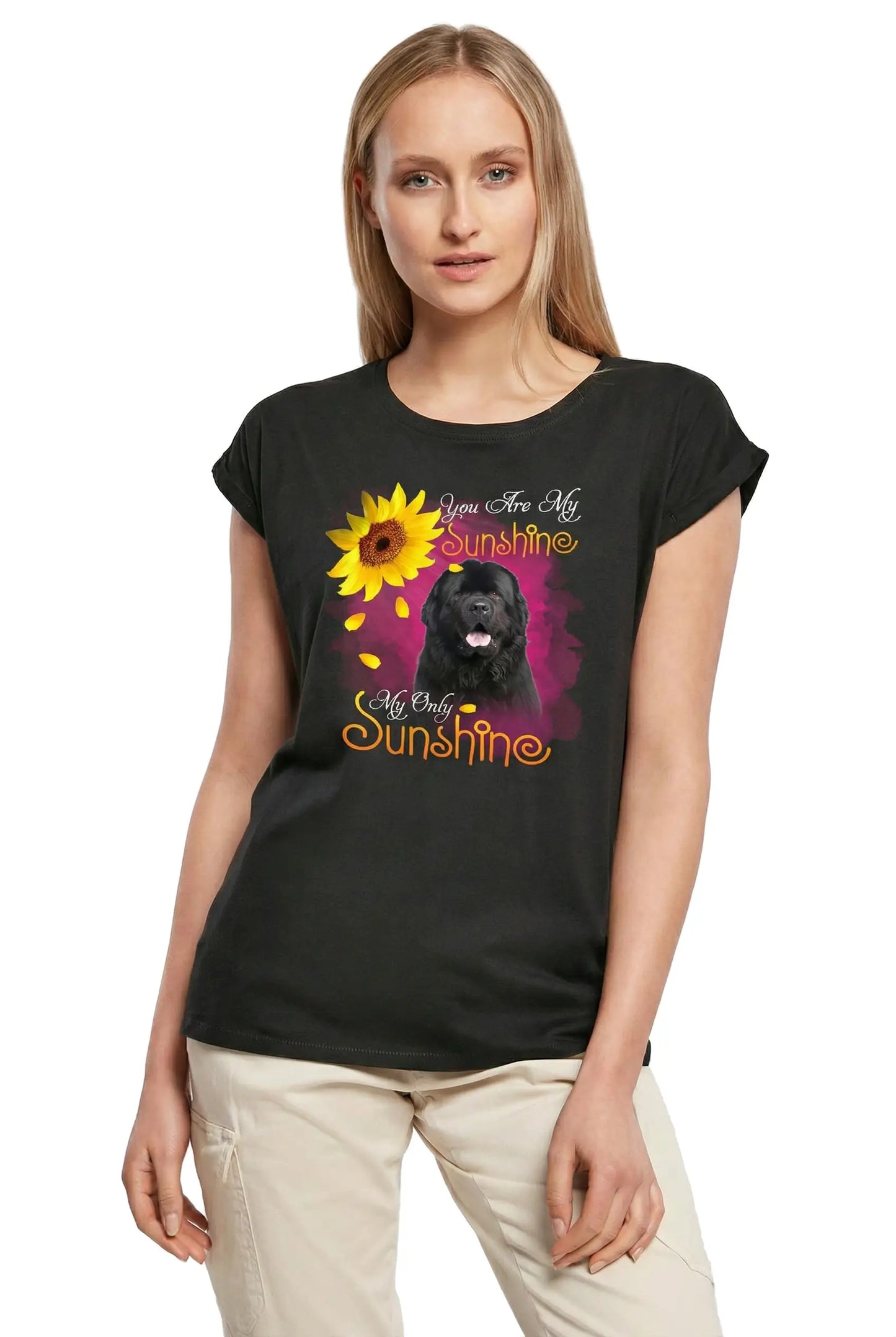 Women's Graphic T-Shirt My Only Sunshine - Newfoundland Ladies Limited Edition Short Sleeve Tee-Shirt Vintage Birthday Gift Novelty
