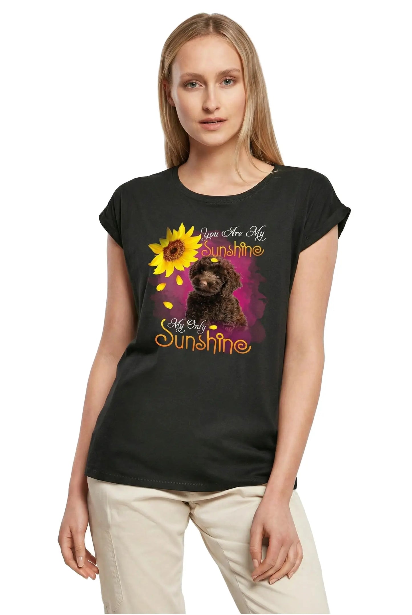 Women's Graphic T-Shirt My Only Sunshine - Poodle Ladies Limited Edition Short Sleeve Tee-Shirt Vintage Birthday Gift Novelty