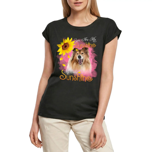 Women's Graphic T-Shirt My Only Sunshine - Rough Collie Ladies Limited Edition Short Sleeve Tee-Shirt Vintage Birthday Gift Novelty