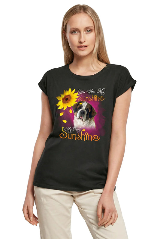 Women's Graphic T-Shirt My Only Sunshine - Saint Bernard Ladies Limited Edition Short Sleeve Tee-Shirt Vintage Birthday Gift Novelty