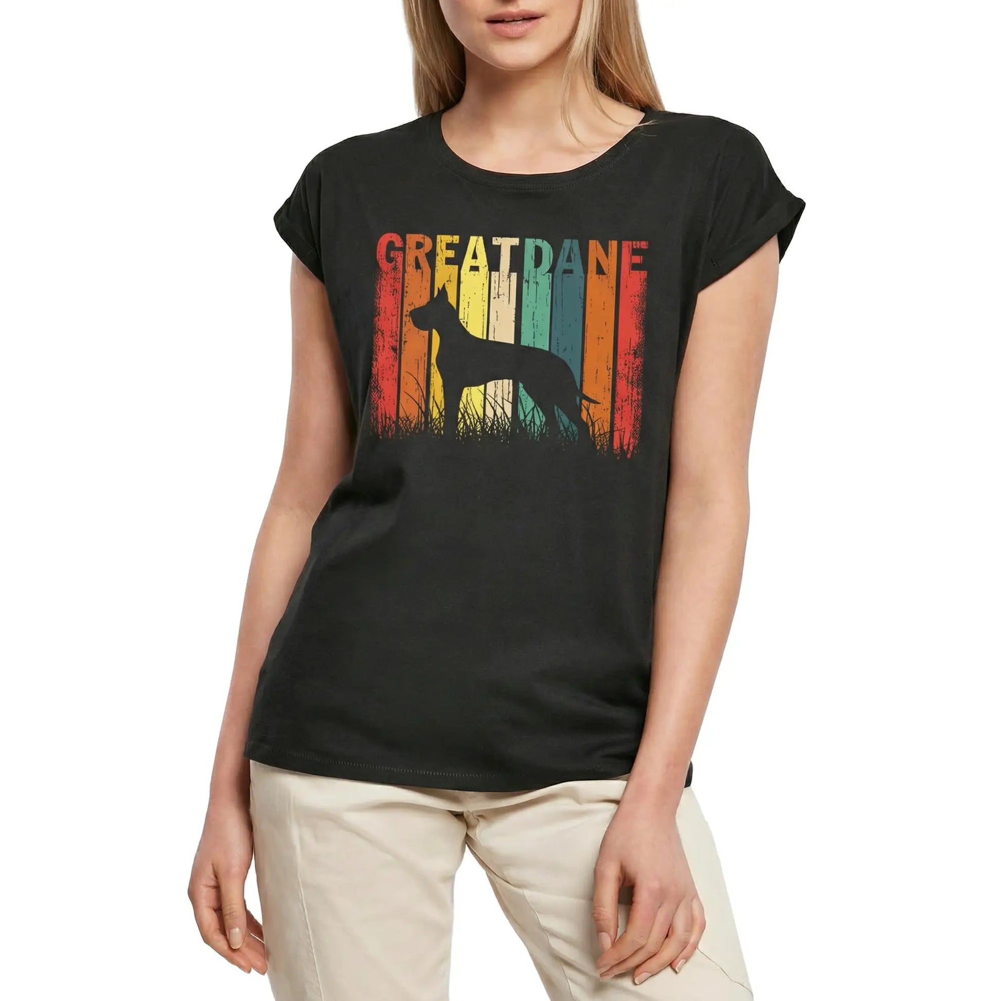 Women's Graphic T-Shirt Great Dane Lover Ladies Limited Edition Short Sleeve Tee-Shirt Vintage Birthday Gift Novelty