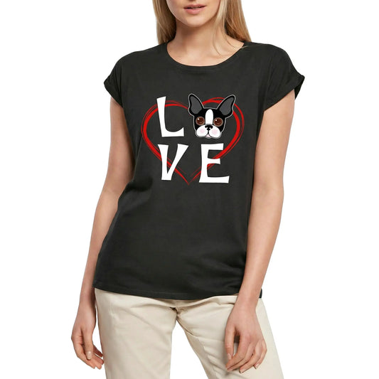 Women's Graphic T-Shirt Love Puppy Lover Ladies Limited Edition Short Sleeve Tee-Shirt Vintage Birthday Gift Novelty