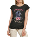 Women's Graphic T-Shirt Newfoundland Life Is Better With A Lovely Dog Ladies Limited Edition Short Sleeve Tee-Shirt Vintage Birthday Gift Novelty