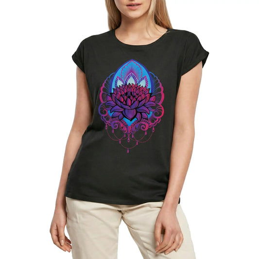 Women's Graphic T-Shirt Lotus Flower Flower Of Life Yoga Ladies Limited Edition Short Sleeve Tee-Shirt Vintage Birthday Gift Novelty