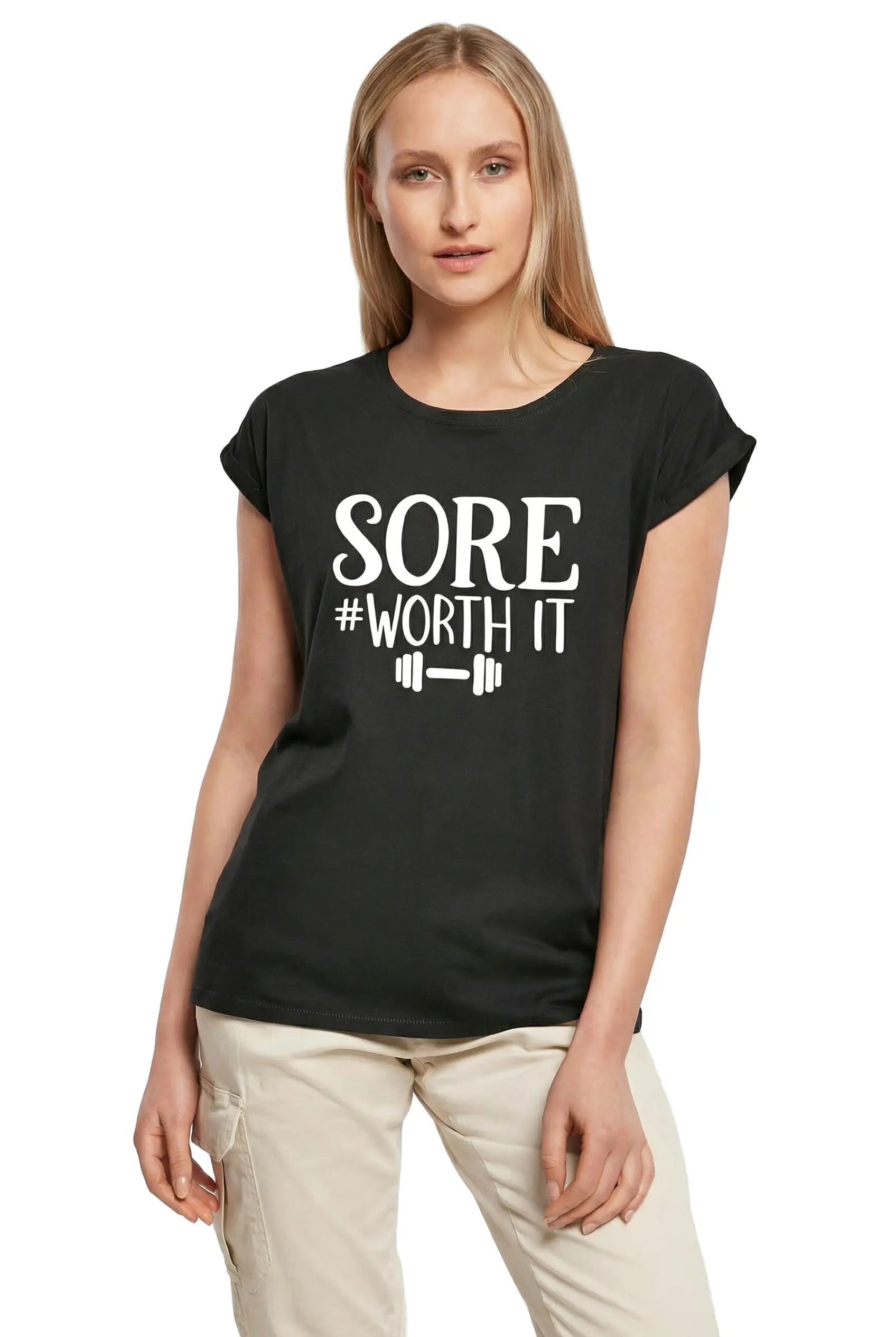 Women's Graphic T-Shirt Sore Worth It Ladies Limited Edition Short Sleeve Tee-Shirt Vintage Birthday Gift Novelty