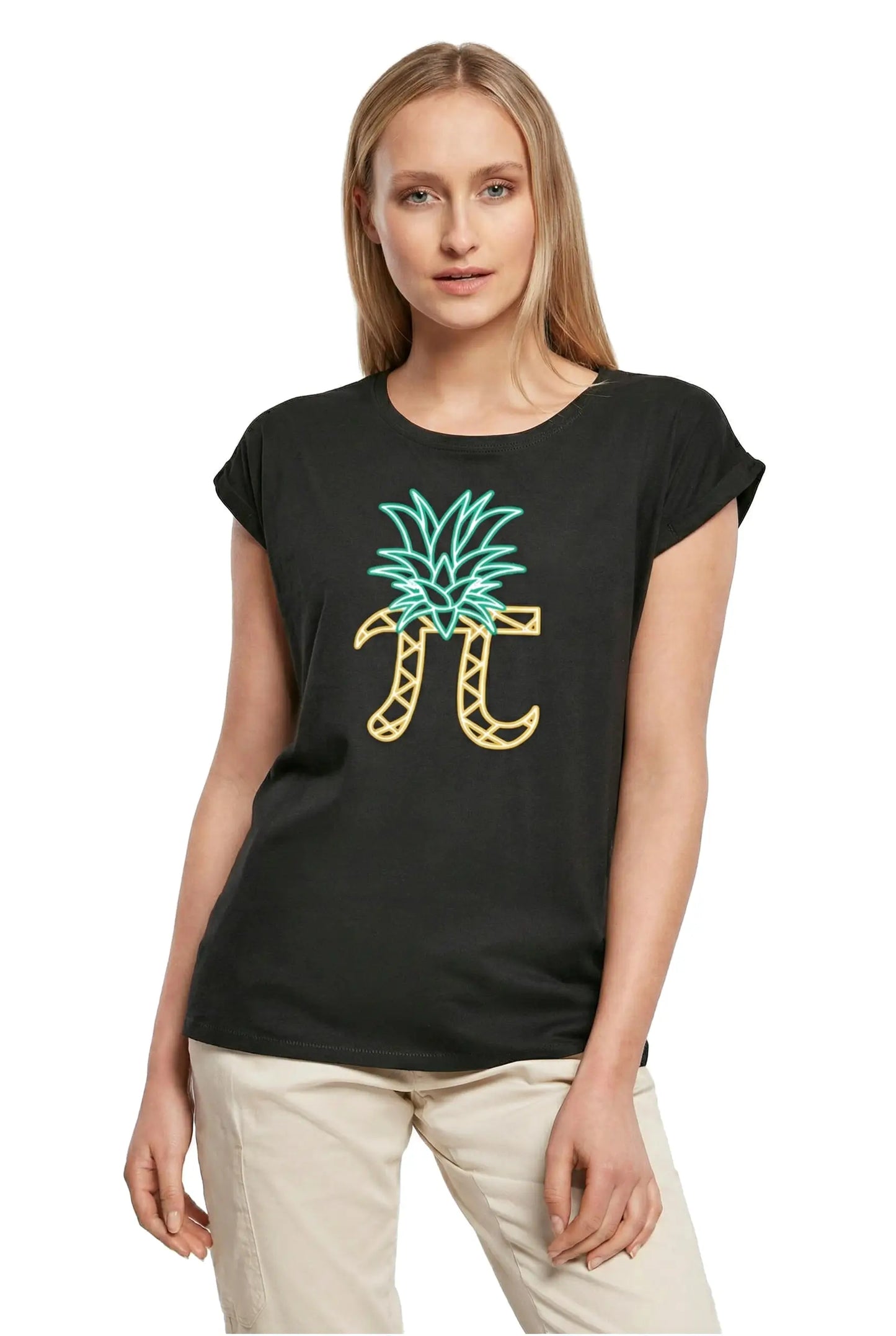 Women's Graphic T-Shirt Pi Day Pineapple Nerd Math Ladies Limited Edition Short Sleeve Tee-Shirt Vintage Birthday Gift Novelty