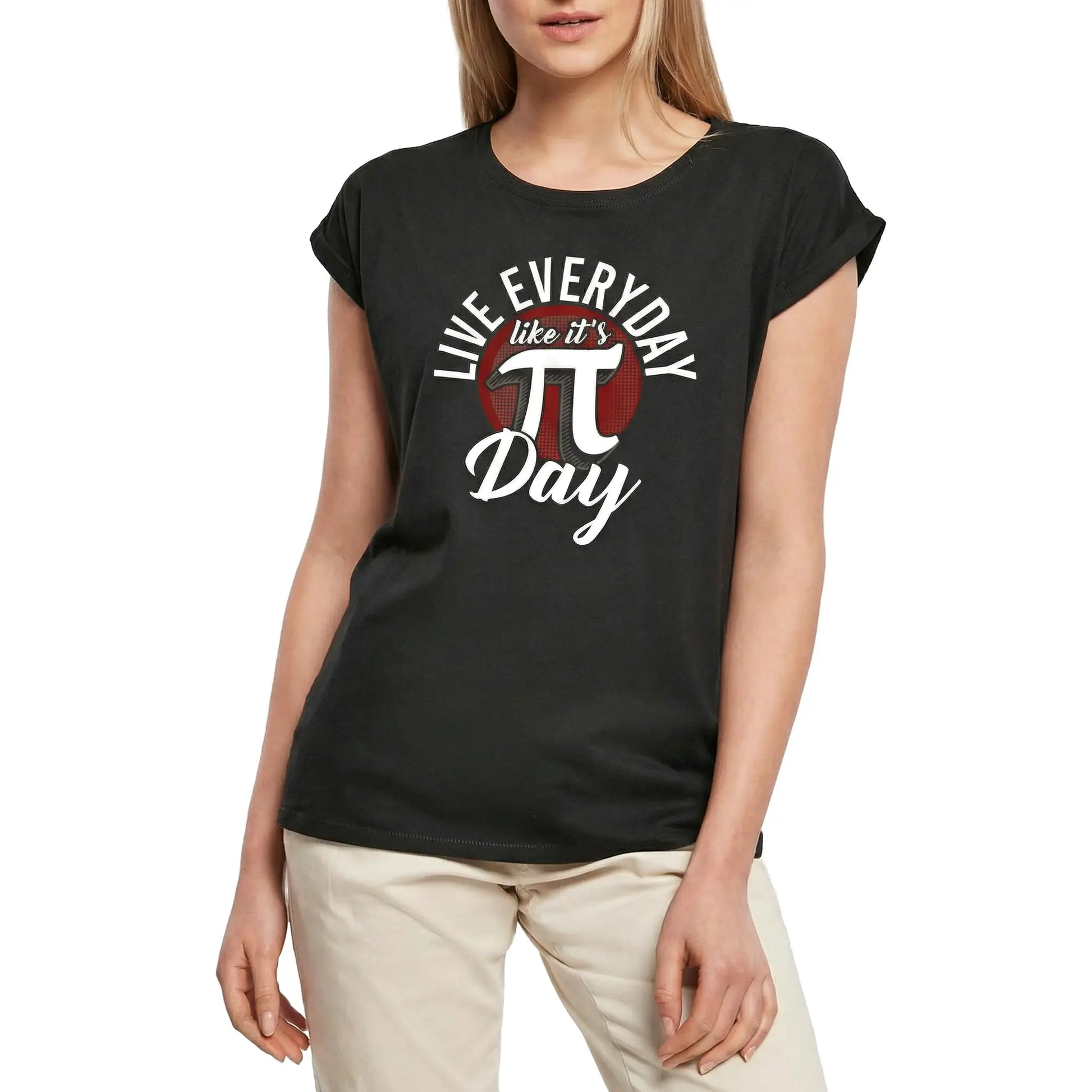 Women's Graphic T-Shirt Live Everyday Like It's Pi Day - Math Lovers Ladies Limited Edition Short Sleeve Tee-Shirt Vintage Birthday Gift Novelty