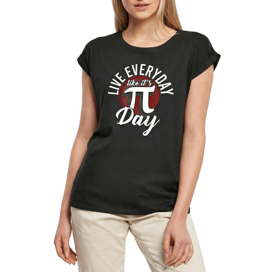 Women's Graphic T-Shirt Live Everyday Like It's Pi Day - Math Lovers Ladies Limited Edition Short Sleeve Tee-Shirt Vintage Birthday Gift Novelty