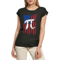 Women's Graphic T-Shirt Pi Number Us Flag - Math Lover Teachers Ladies Limited Edition Short Sleeve Tee-Shirt Vintage Birthday Gift Novelty