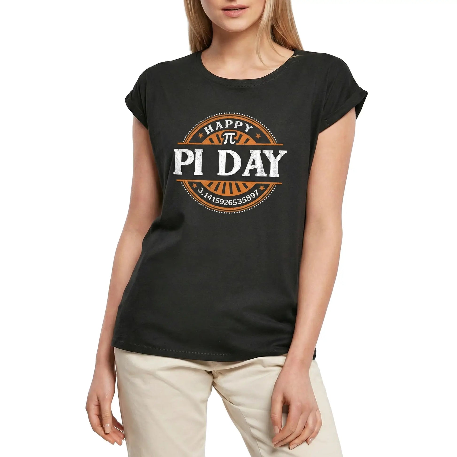 Women's Graphic T-Shirt Happy Pi Day - Math Lover Ladies Limited Edition Short Sleeve Tee-Shirt Vintage Birthday Gift Novelty