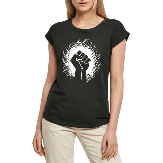 Women's Graphic T-Shirt Fist Power Ladies Limited Edition Short Sleeve Tee-Shirt Vintage Birthday Gift Novelty