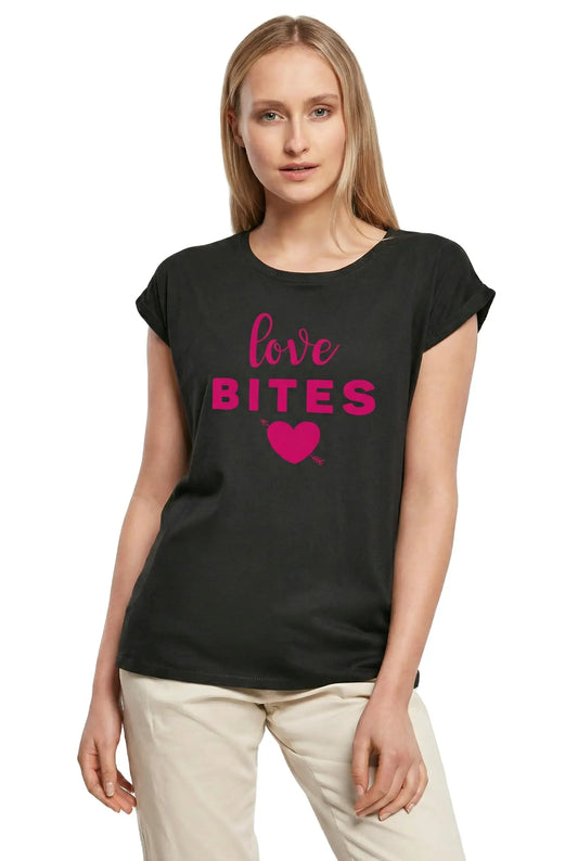 Women's Graphic T-Shirt Love Bites Ladies Limited Edition Short Sleeve Tee-Shirt Vintage Birthday Gift Novelty