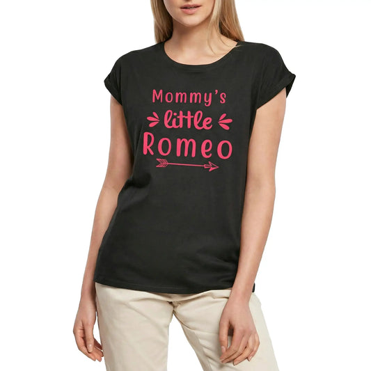 Women's Graphic T-Shirt Mommy's Little Romeo Ladies Limited Edition Short Sleeve Tee-Shirt Vintage Birthday Gift Novelty