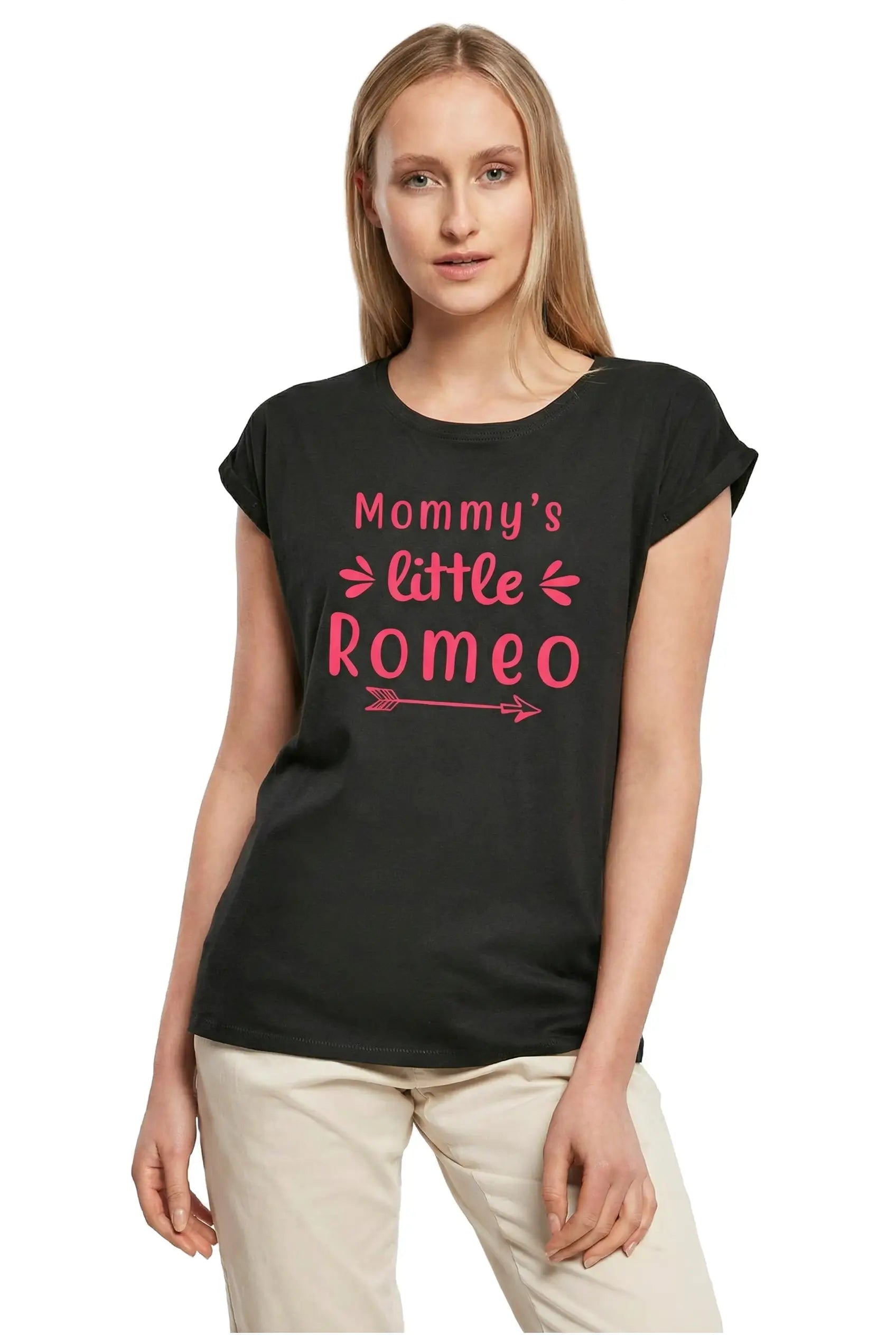 Women's Graphic T-Shirt Mommy's Little Romeo Ladies Limited Edition Short Sleeve Tee-Shirt Vintage Birthday Gift Novelty
