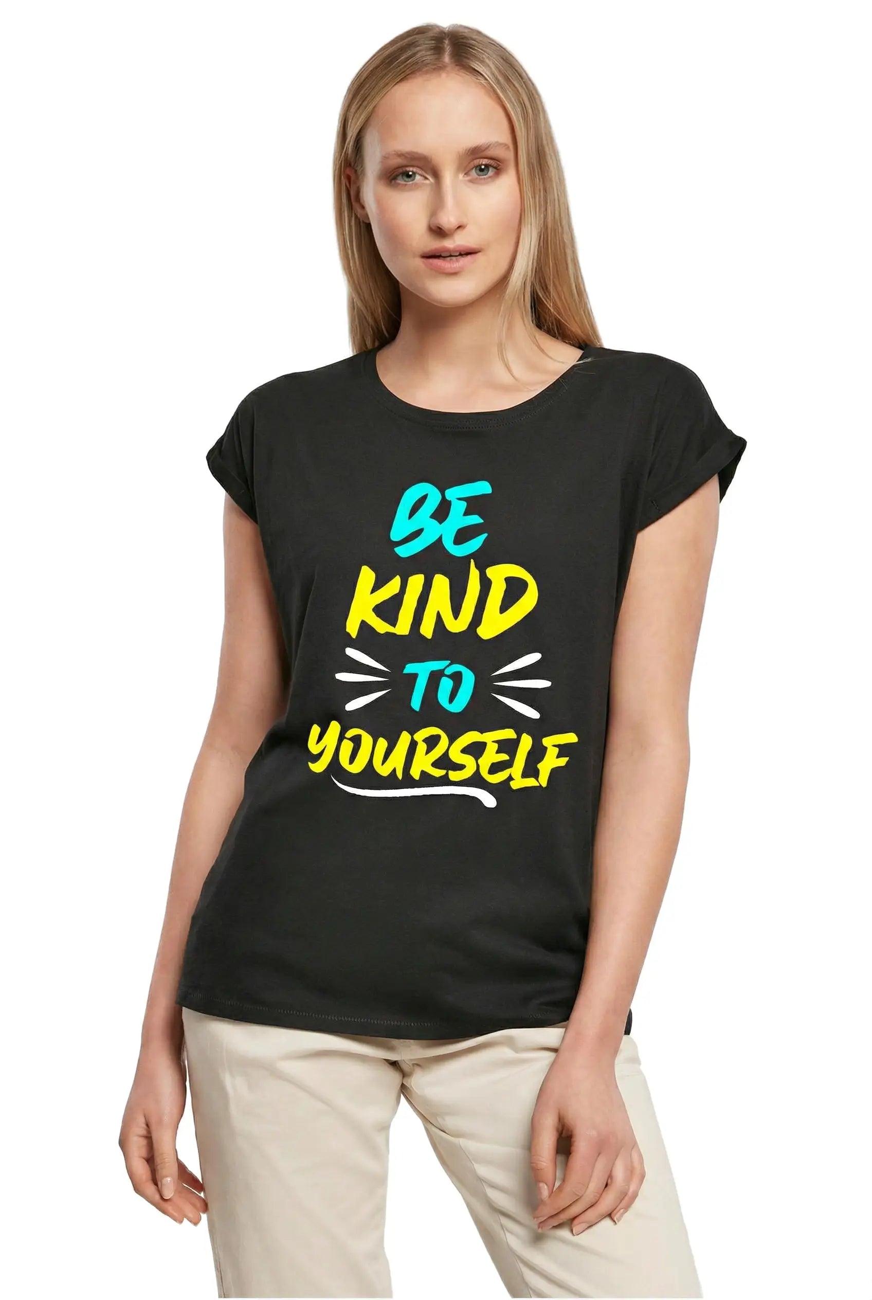 Women's Graphic T-Shirt Be Kind To Yourself Ladies Limited Edition Short Sleeve Tee-Shirt Vintage Birthday Gift Novelty