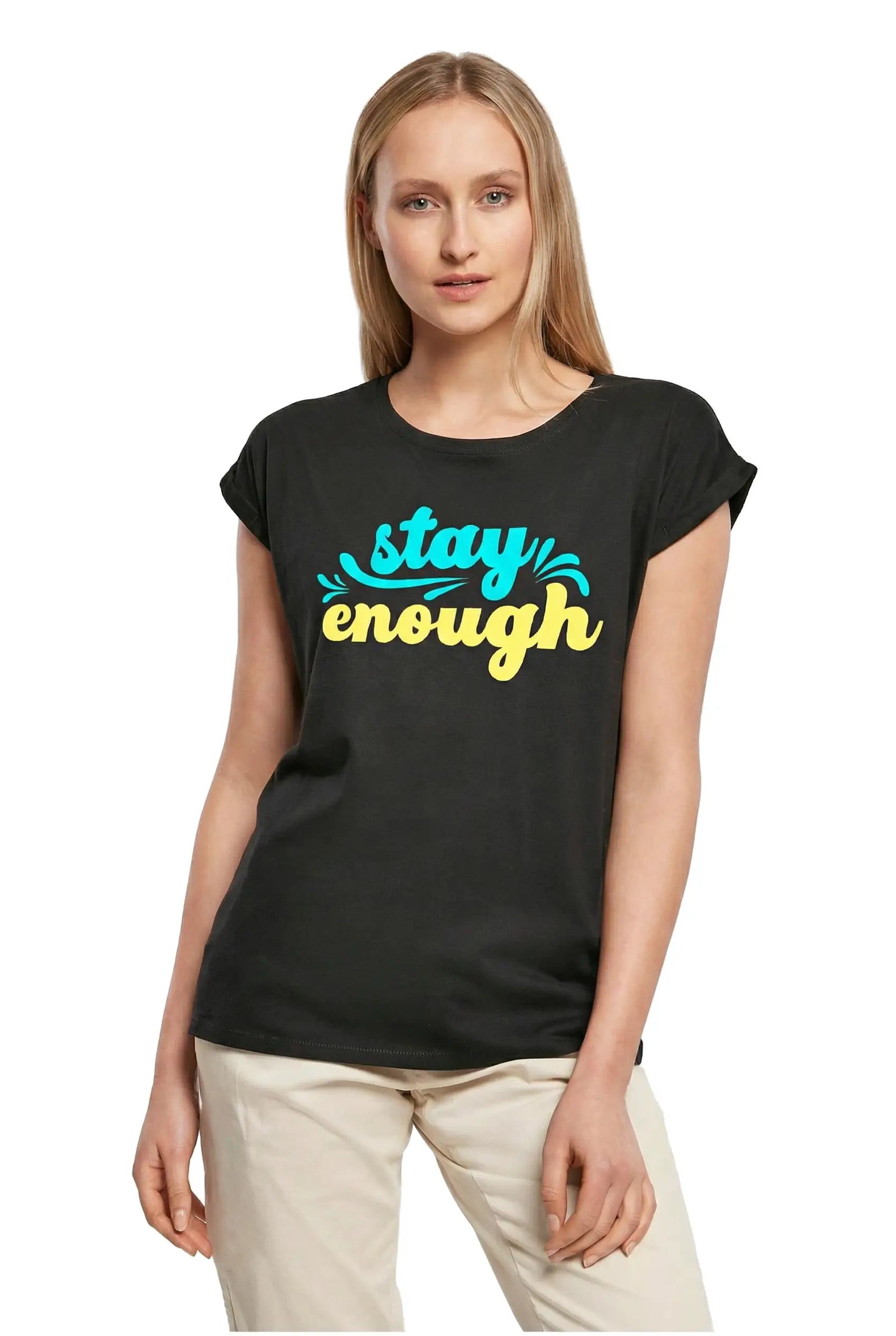 Women's Graphic T-Shirt Stay Enough Ladies Limited Edition Short Sleeve Tee-Shirt Vintage Birthday Gift Novelty
