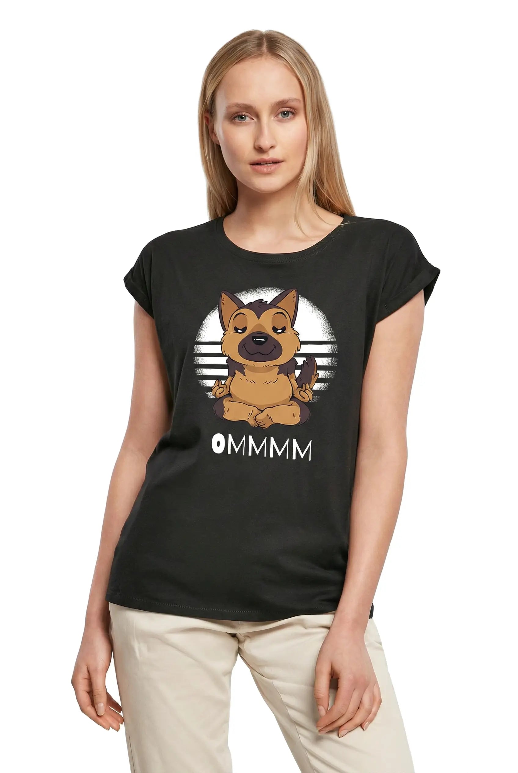 Women's Graphic T-Shirt Cool Dog Relaxation - Spiritual Yoga Meditation Ladies Limited Edition Short Sleeve Tee-Shirt Vintage Birthday Gift Novelty